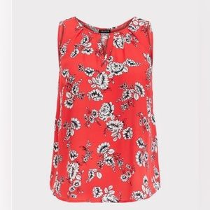 Torrid Georgette Keyhole Tank - Orange Floral